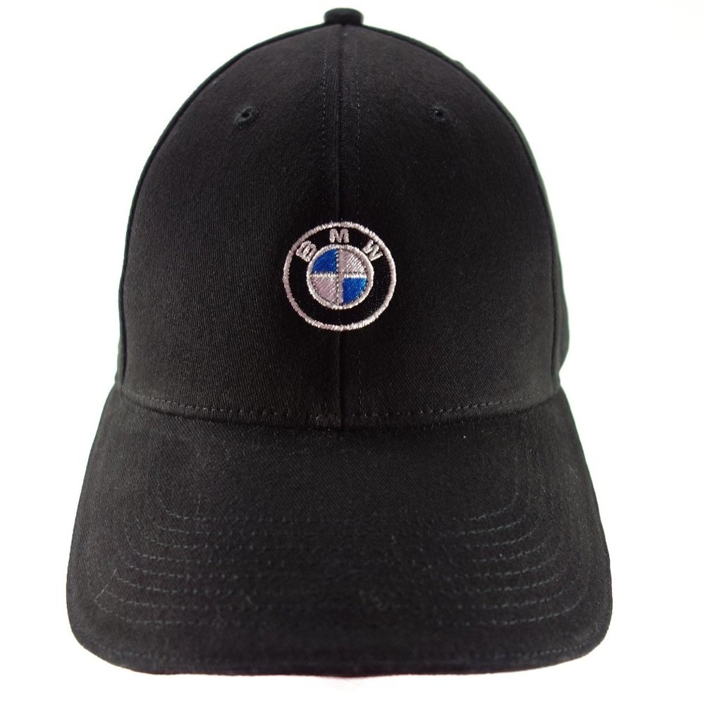 Embroidered BMW Car Logo Black Strapback Baseball‎ Hat Cap